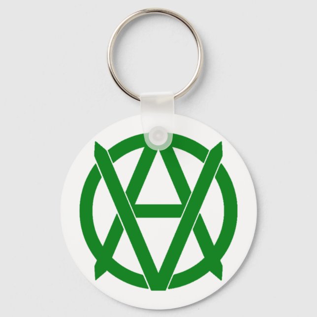 Veganarchism! Key Ring (Front)