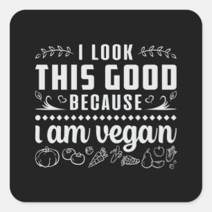 Veganism Animal Rights Veggie Vegan Funny Gift Square Sticker