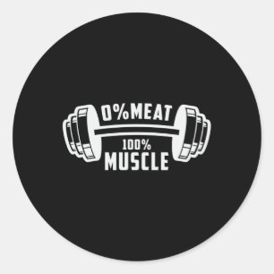 Veganism Animals Muscle Vegan Vegetarian Gift Idea Classic Round Sticker