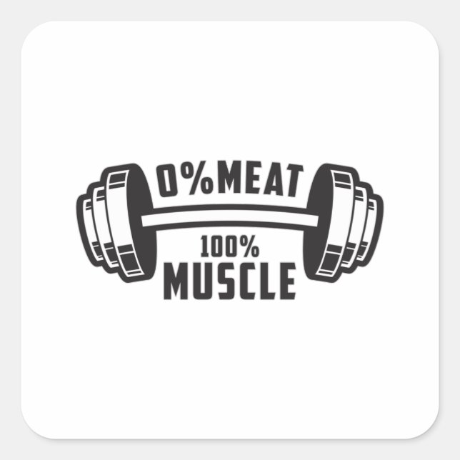 Veganism Animals Muscle Vegetarian Funny Gift Idea Square Sticker (Front)