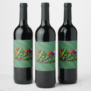 Veganism Multicolour Wine Label