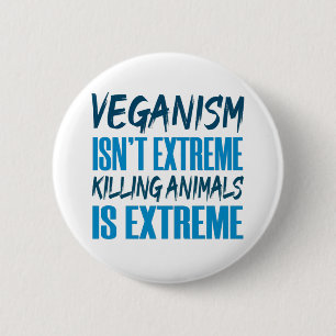 Veganism Vegan Vegetarian Warning Activist Activis 6 Cm Round Badge