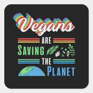 Veganism Veggie Vegetables Vegan Animals Gift Idea Square Sticker