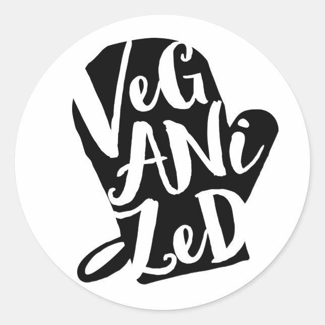Veganized Vegan Custom Background Colour Classic Round Sticker (Front)