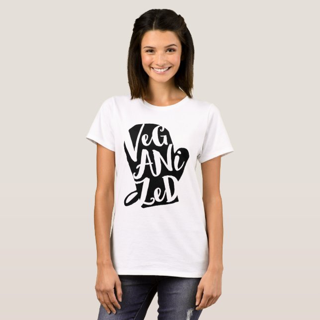 Veganized Vegan Custom Background Colour T-Shirt (Front Full)