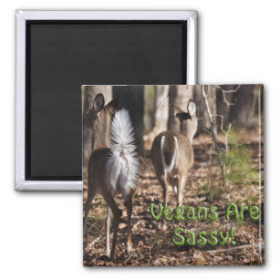 Vegans Are Sassy! Whitetail Deer Gifts & Apparel Magnet