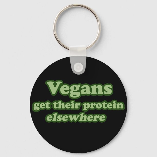 Vegans get their protein Elsewhere Key Ring (Front)