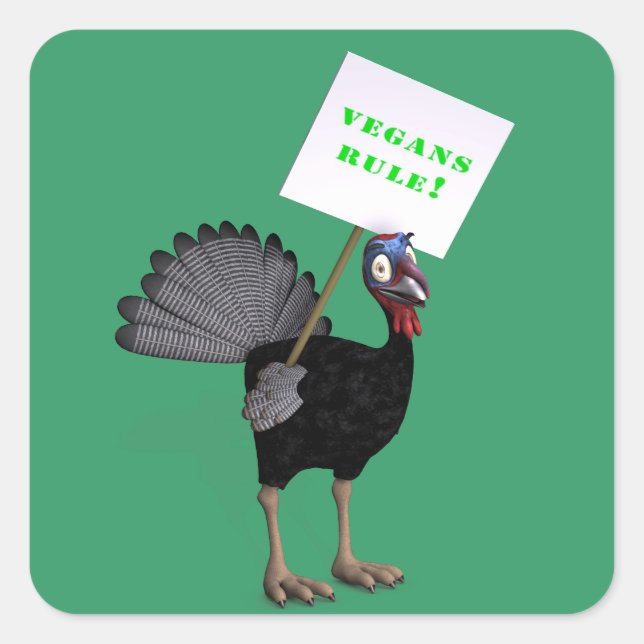 Vegans Rule! Square Sticker (Front)