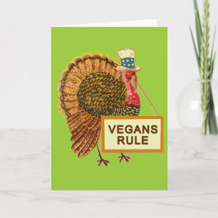 Vegans Rule Turkey Humour for Thanksgiving Holiday Card