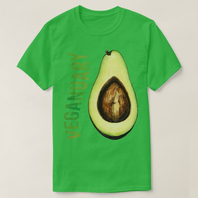 Veganuary Avocado Vegan T-Shirt (Design Front)