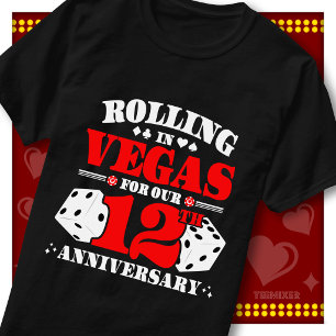 Vegas 12th Anniversary Couple Casino Rolling Dice T-Shirt