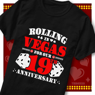 Vegas 19th Anniversary Couple Casino Rolling Dice T-Shirt