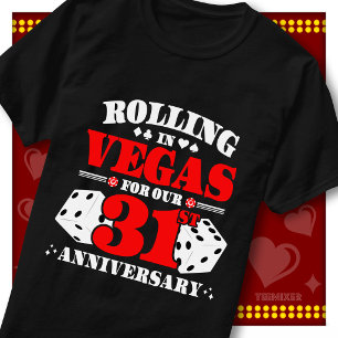 Vegas 31st Anniversary Couple Casino Rolling Dice T-Shirt