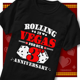 Vegas 3rd Anniversary Couple Casino Rolling Dice T-Shirt