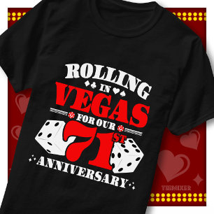 Vegas 71st Anniversary Couple Casino Rolling Dice T-Shirt