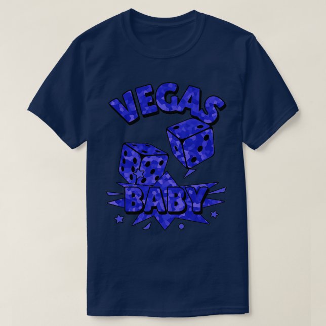VEGAS Baby Roll The Dice Blue T-Shirt (Design Front)