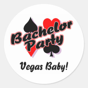 Vegas Bachelor Party Classic Round Sticker