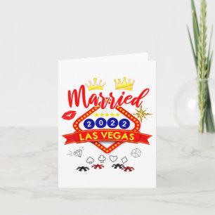 Vegas Bachelor Party Married In Vegas Groom Bride Card