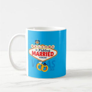 Vegas Bachelor Party Married In Vegas Groom Bride Coffee Mug