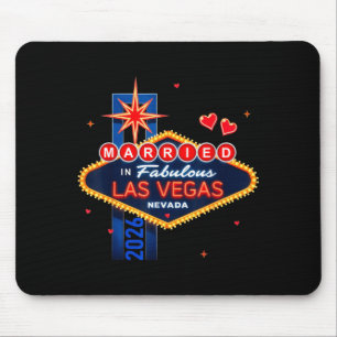 Vegas Bachelor Party Married In Vegas Groom Bride Mouse Pad