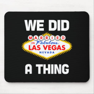 Vegas Bachelor Party Married In Vegas Groom Bride Mouse Pad