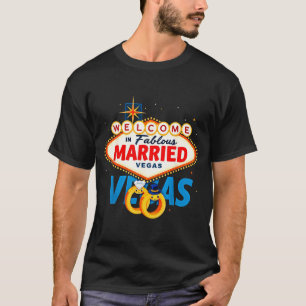 Vegas Bachelor Party Married In Vegas Groom Bride T-Shirt