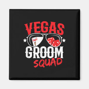 Vegas Bachelor Party - Married In Vegas - Groom Sq Magnet