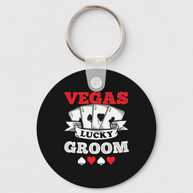 Vegas Bachelor Party Married In Vegas Groom Squad  Key Ring (Front)