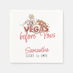 Vegas Before Vows Casino Lucky Modern Bachelorette Napkin