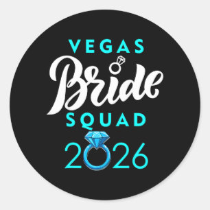Vegas Bride Team 2026 Married In Vegas Classic Round Sticker