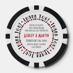 Vegas Casino Card Suits Wedding Thank You Favour Poker Chips