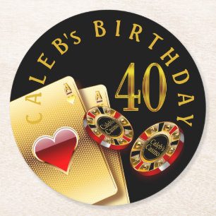 Vegas Casino Chip ASK ME 2 PUT YOUR NAMES IN CHIPS Round Paper Coaster