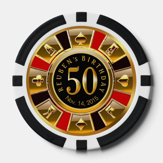Vegas Casino Chip Red & Black (Front)