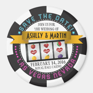 Vegas Casino Destination Wedding Save the Date Magnet