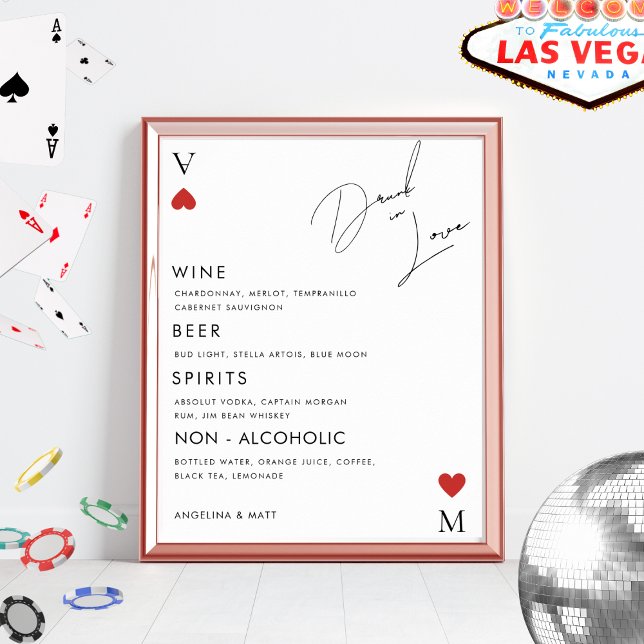 Vegas Casino Drunk In Love Wedding Bar Sign (Creator Uploaded)