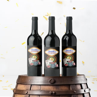 Vegas Casino Night Birthday / Bachelor Party  Wine Label