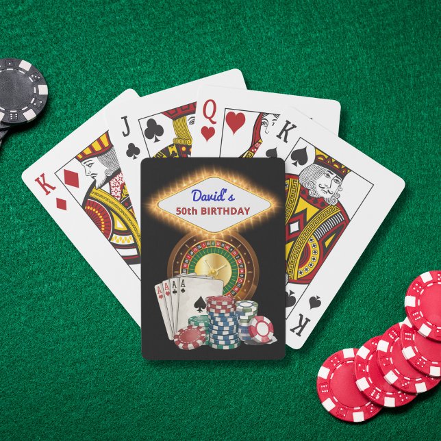Vegas Casino Night Black Birthday Party Favors Playing Cards (Casino Night Las Vegas Themed Birthday Party Playing Card Favors)