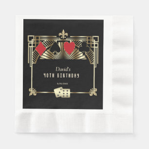 Vegas Casino Royale Great 40th Birthday Napkin