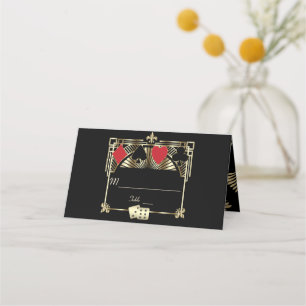 Vegas Casino Royale Great Gatsby 40th Birthday Place Card