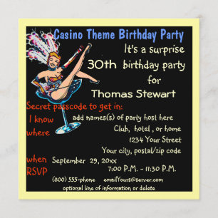 Vegas Casino Style Birthday Party Invitation