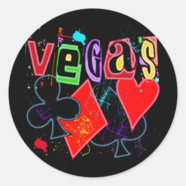 VEGAS CLASSIC ROUND STICKER (Front)