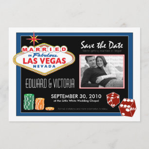 Vegas Destination Wedding Save the Date Invitation