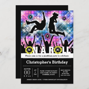 Vegas disco gambling theme party club scene invitation