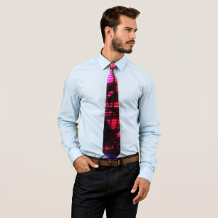 Vegas Flamingo night lights Neck Tie
