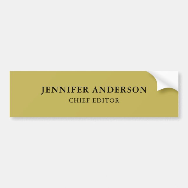 Vegas Gold Colour Professional Classical Plain Bumper Sticker (Front)