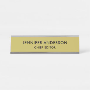 Vegas Gold Colour Professional Classical Plain Desk Name Plate