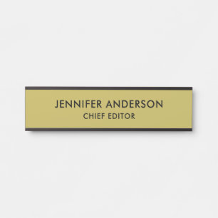 Vegas Gold Colour Professional Classical Plain Door Sign