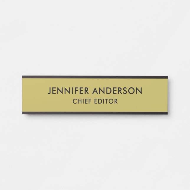 Vegas Gold Colour Professional Classical Plain Door Sign (Front)