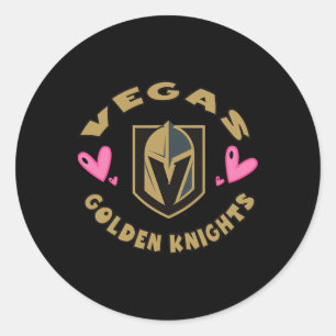 Vegas Golden Knights Valentine Hearts Officially L Classic Round Sticker