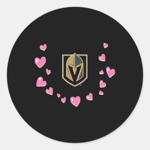 Vegas Golden Knights Valentine Love Officially Lic Classic Round Sticker